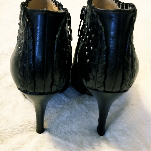 Enzo Angiolini Leather Studded Heeled Booties - Picture 3 of 7